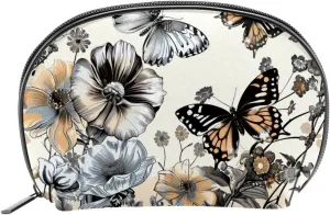 Makeup Bag Organizer,Cosmetic Bags for Women,Vintage Flowers and Butterflies,Small Makeup Pouch