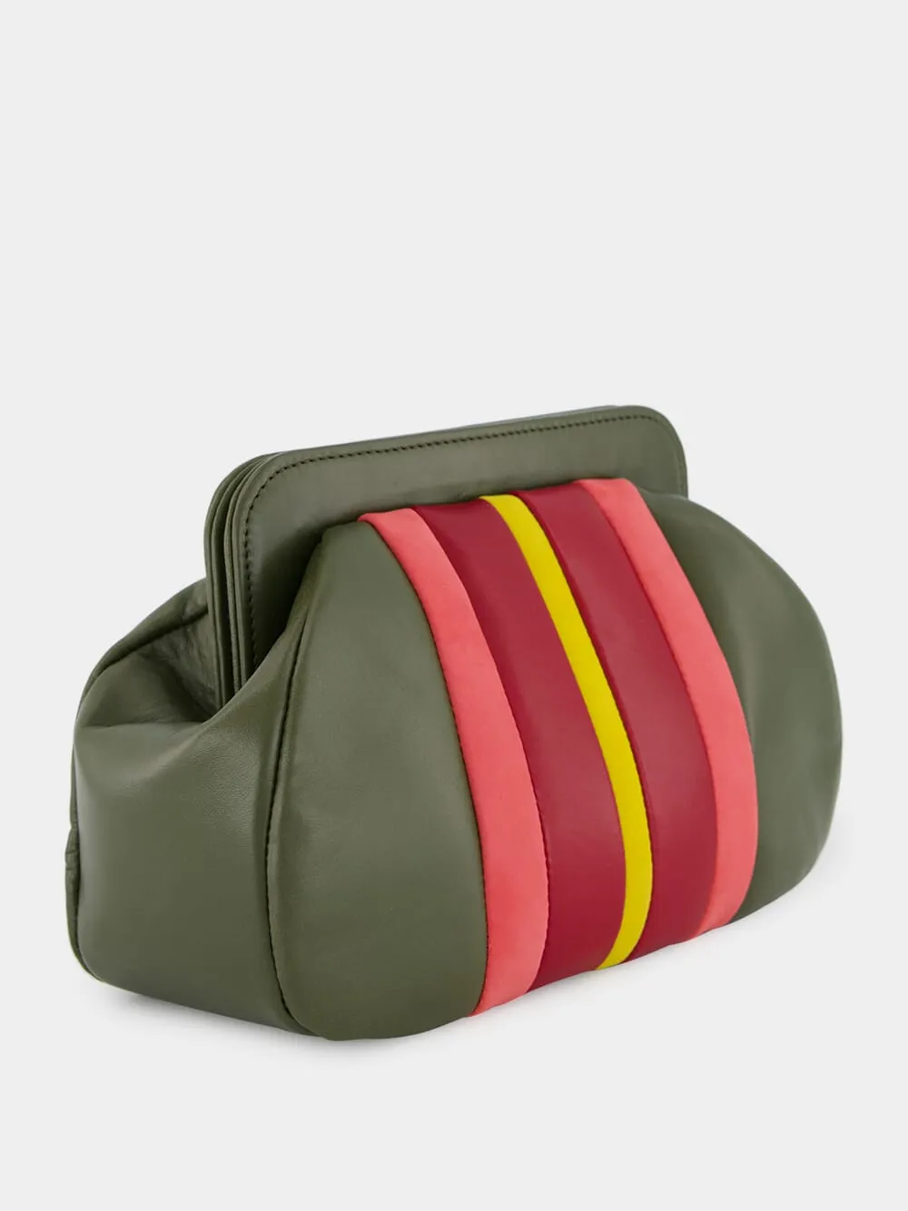 Medine Duffel Bag Leather and Suede Clutch