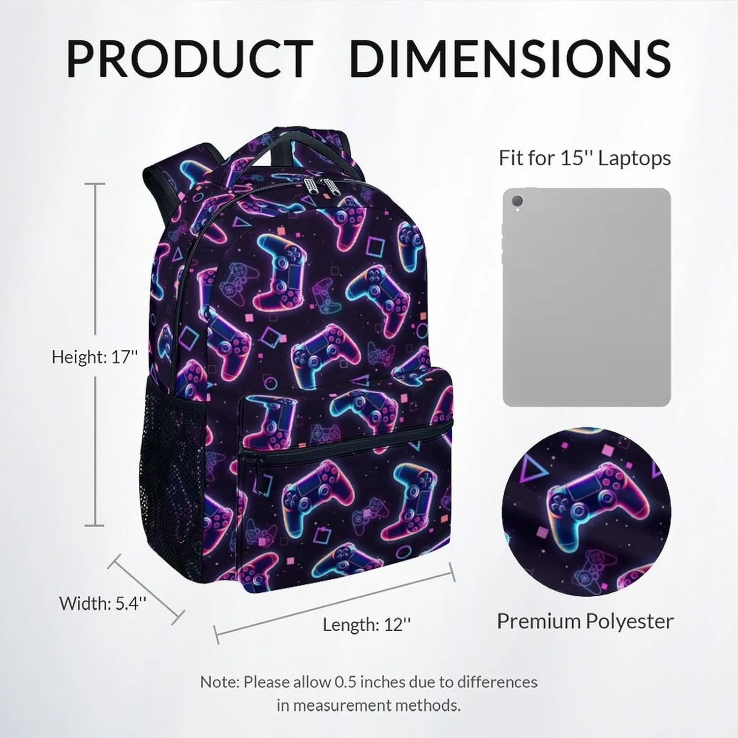 Mercuryelf Kid Backpack for School - Cool Gaming Bookbag for Boys - 17 Inch Gamer School Backpack for Primary Middle College
