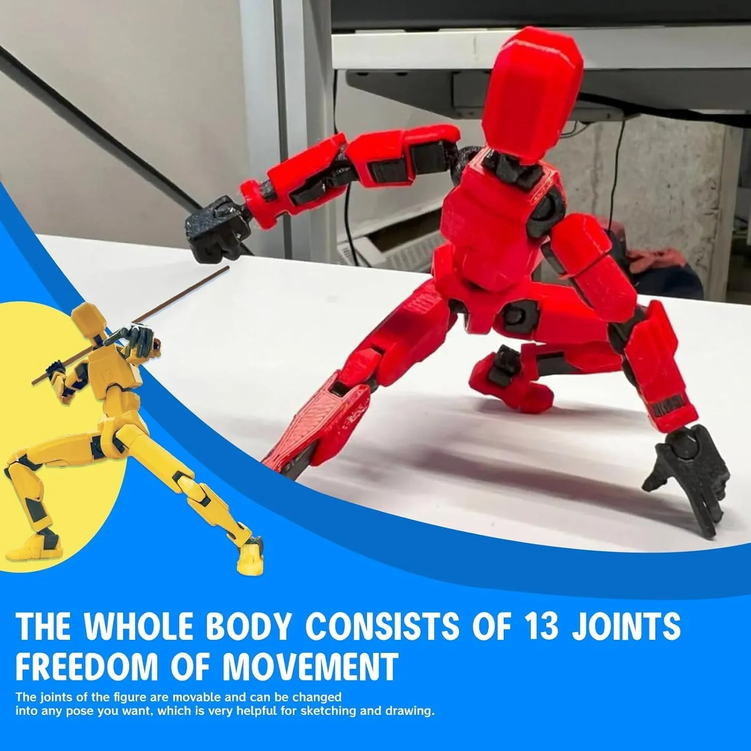 MerryXD T13 Action Figure,Assembly Completed Dummy Nova Titan Lucky 13 Action Figure 3D Printed Multi-Jointed Movable Toy Grow in The Dark Green