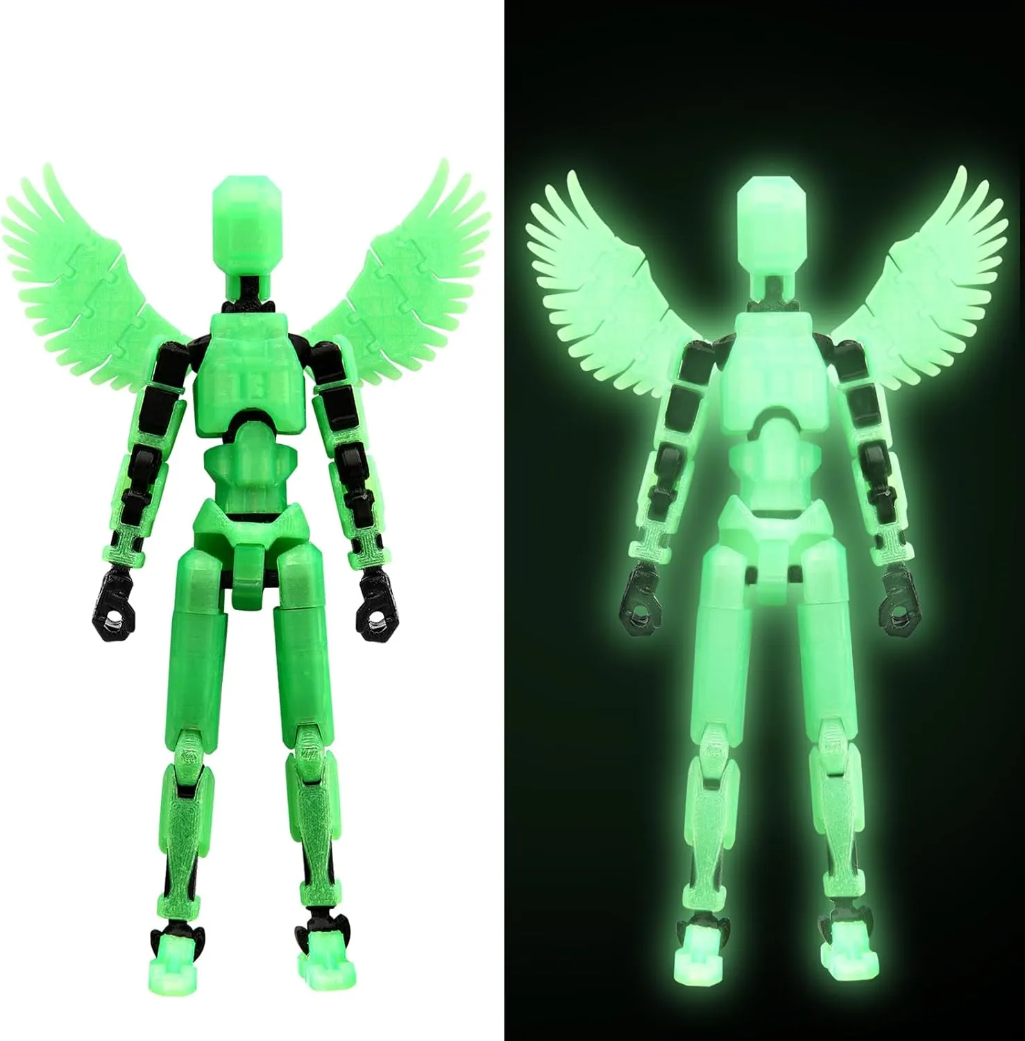 MerryXD T13 Action Figure,Assembly Completed Dummy Nova Titan Lucky 13 Action Figure 3D Printed Multi-Jointed Movable Toy Grow in The Dark Green