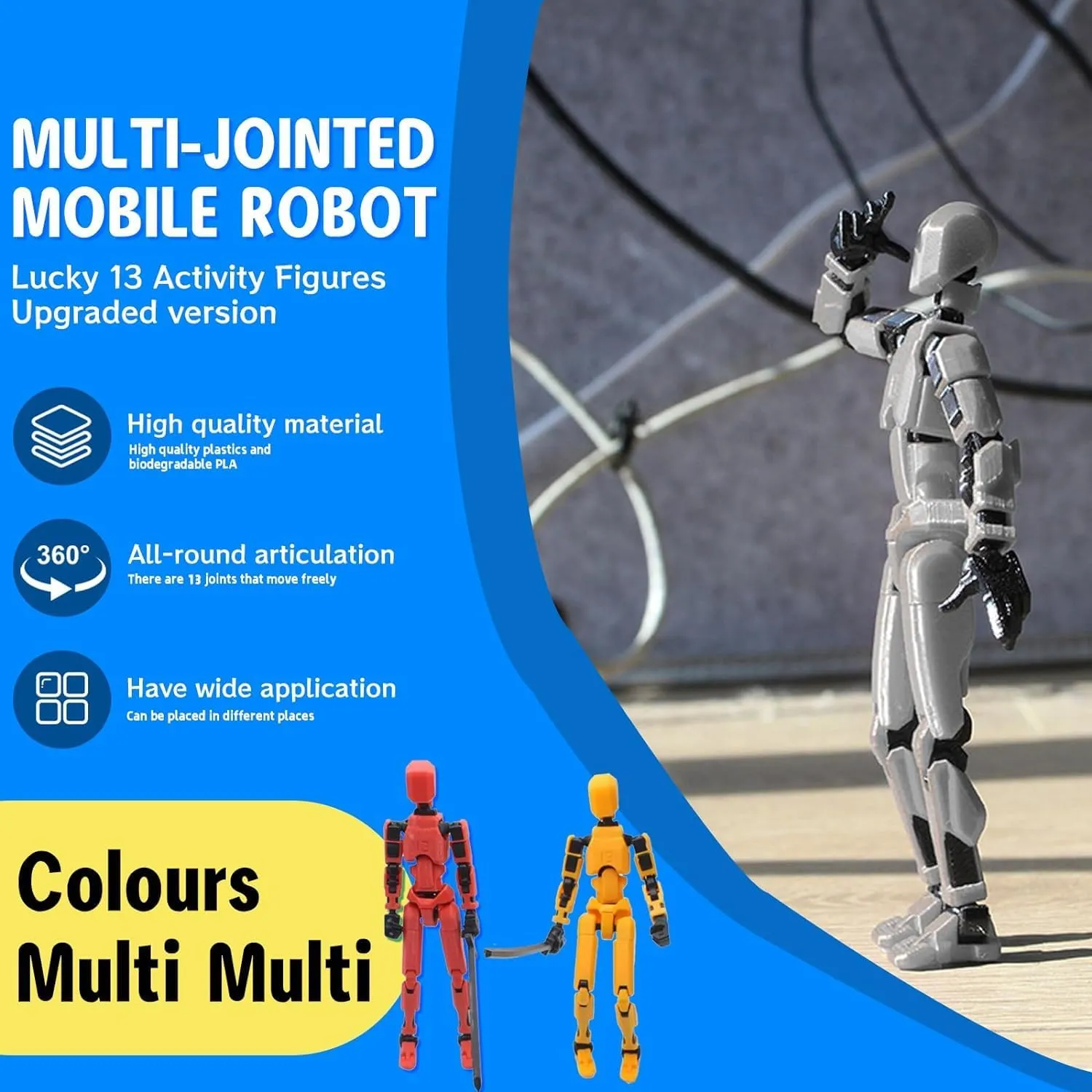 MerryXD T13 Action Figure,Assembly Completed Dummy Nova Titan Lucky 13 Action Figure 3D Printed Multi-Jointed Movable Toy Grow in The Dark Green