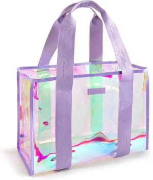 Milan Chiva Large Beach Tote Bag for Women Waterproof Sandproof Iridescent Clear Tote