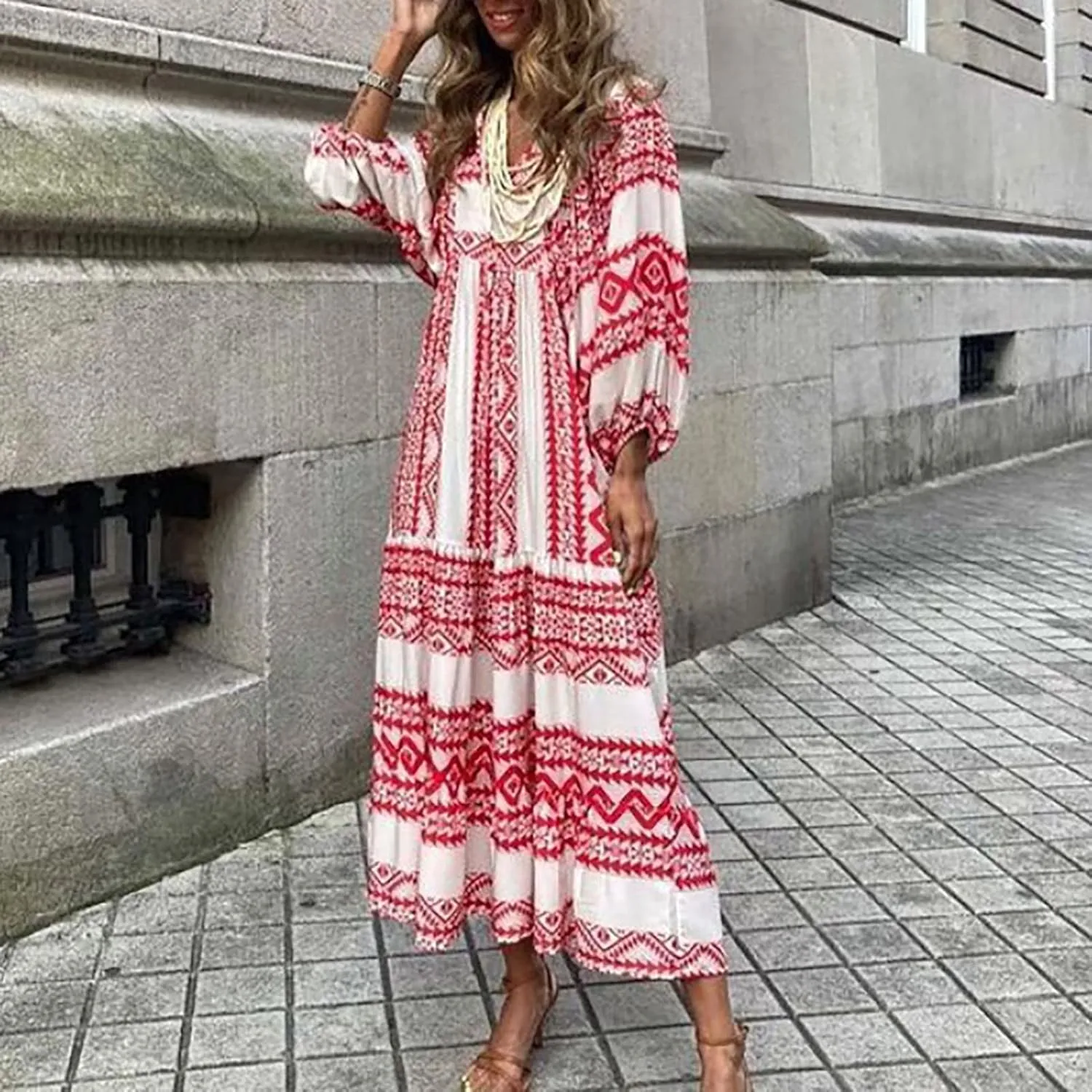 Milk Maid Dress for Women 2025 Floral Print Puff Sleeve Short Sleeve Maxi Dress with Elastic Waist Summer Casual Outfit