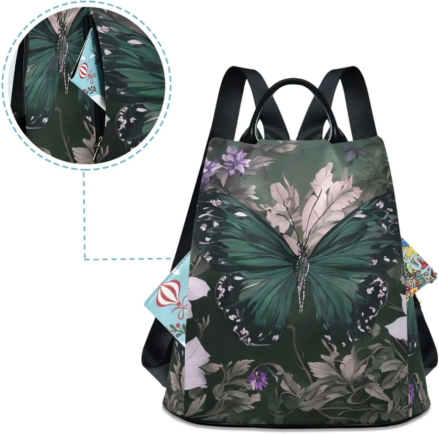 Mini Backpack Women Travel Handbag Shoulder Bag Anti Theft Backpack for women for Outing Shopping Traveling Going Out Butterfly Pattern 6