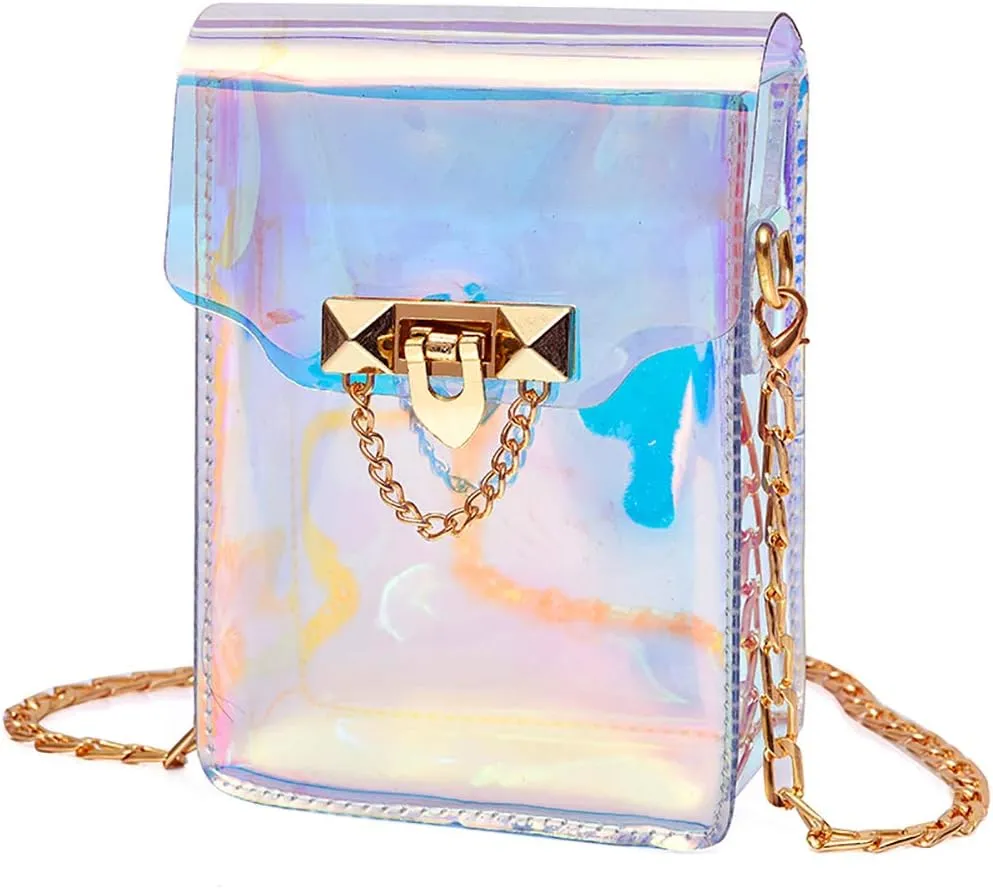 Mini Hologram Clear Cross Body Purse Shoulder Bag Handbag for Women