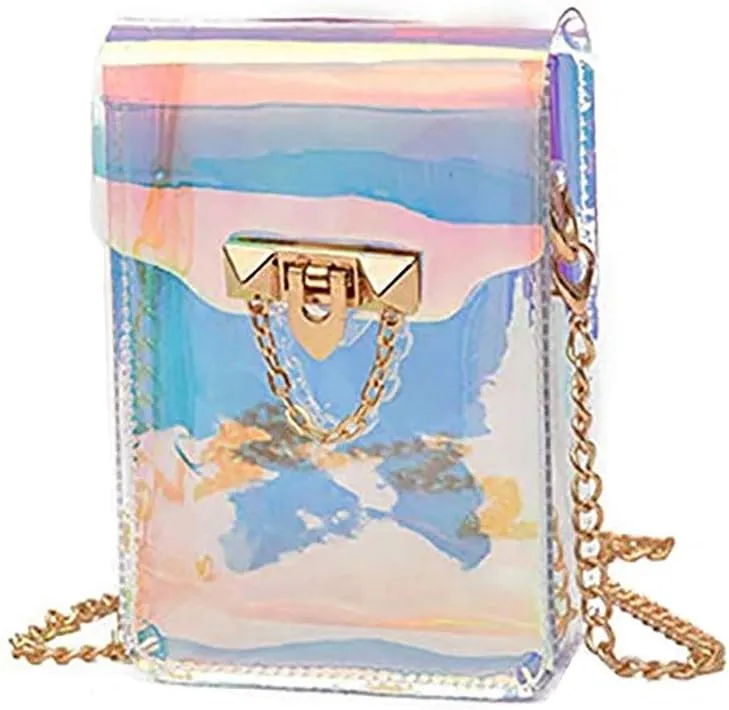 Mini Hologram Clear Cross Body Purse Shoulder Bag Handbag for Women