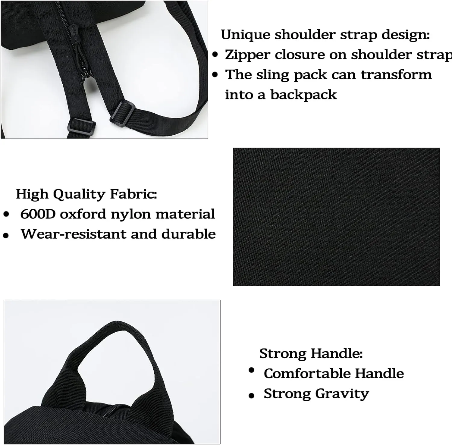 Mini Tactical Backpack, 6L Small Sling Backpacks Shoulder Bag For Running Travel Daypack with Carabiner For Men Women