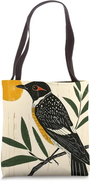 Minimalism Moon Botanical Cliff Swallow Tote Bag