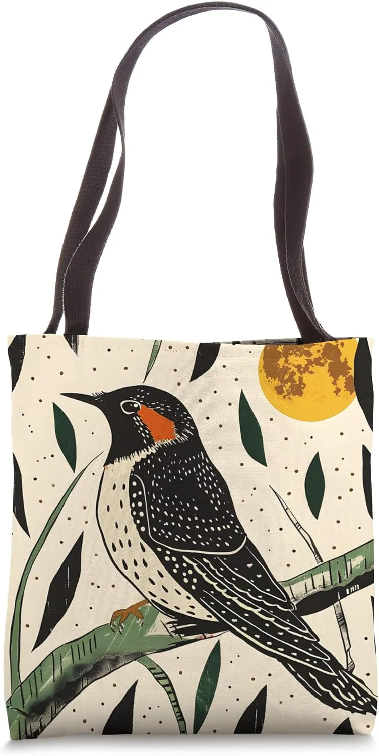 Minimalistic Moon Botanical Cave Swallow Tote Bag