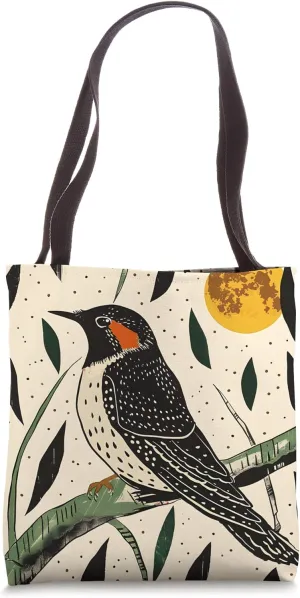 Minimalistic Moon Botanical Cave Swallow Tote Bag
