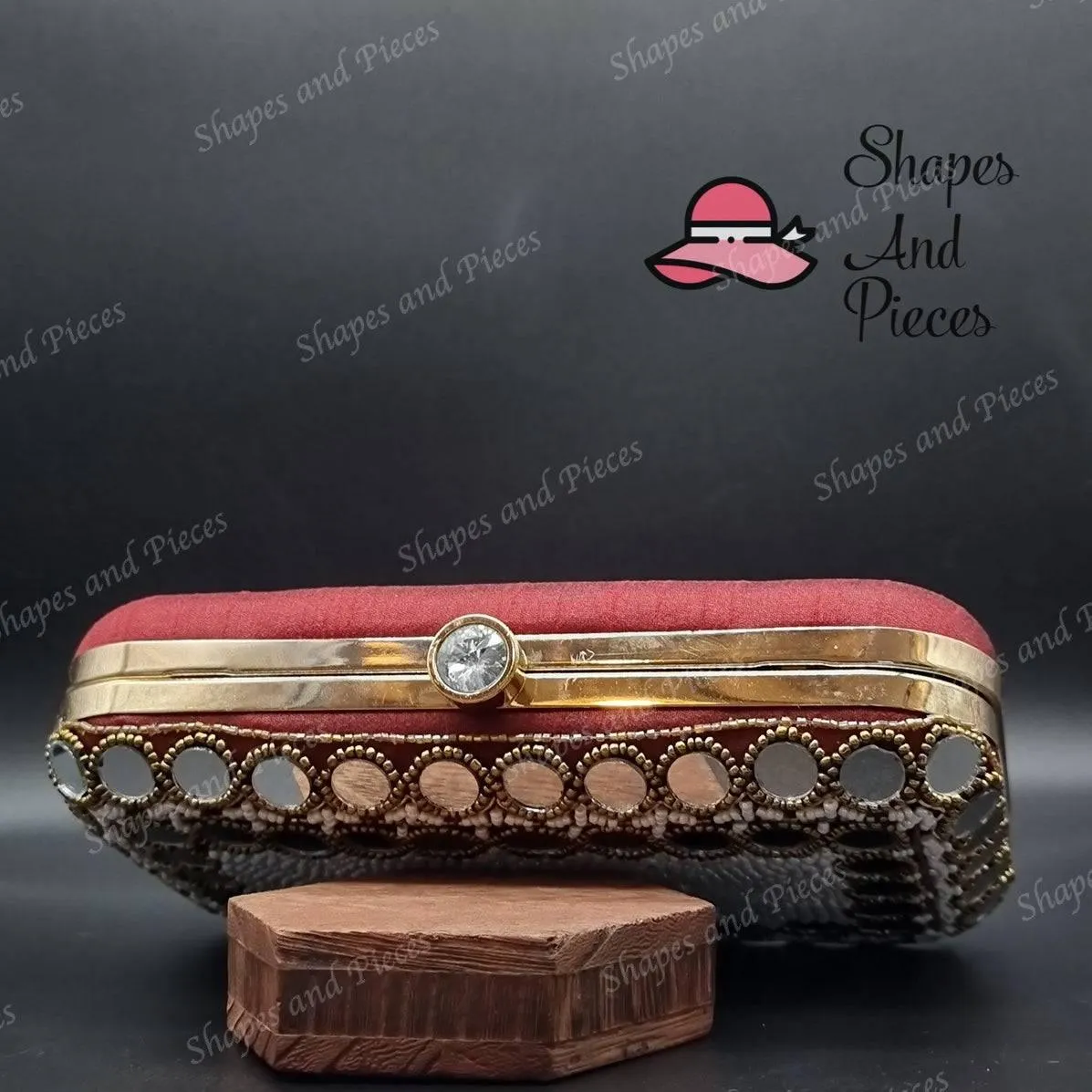 Mirror Border Clutch Bag