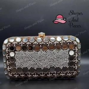Mirror Border Clutch Bag