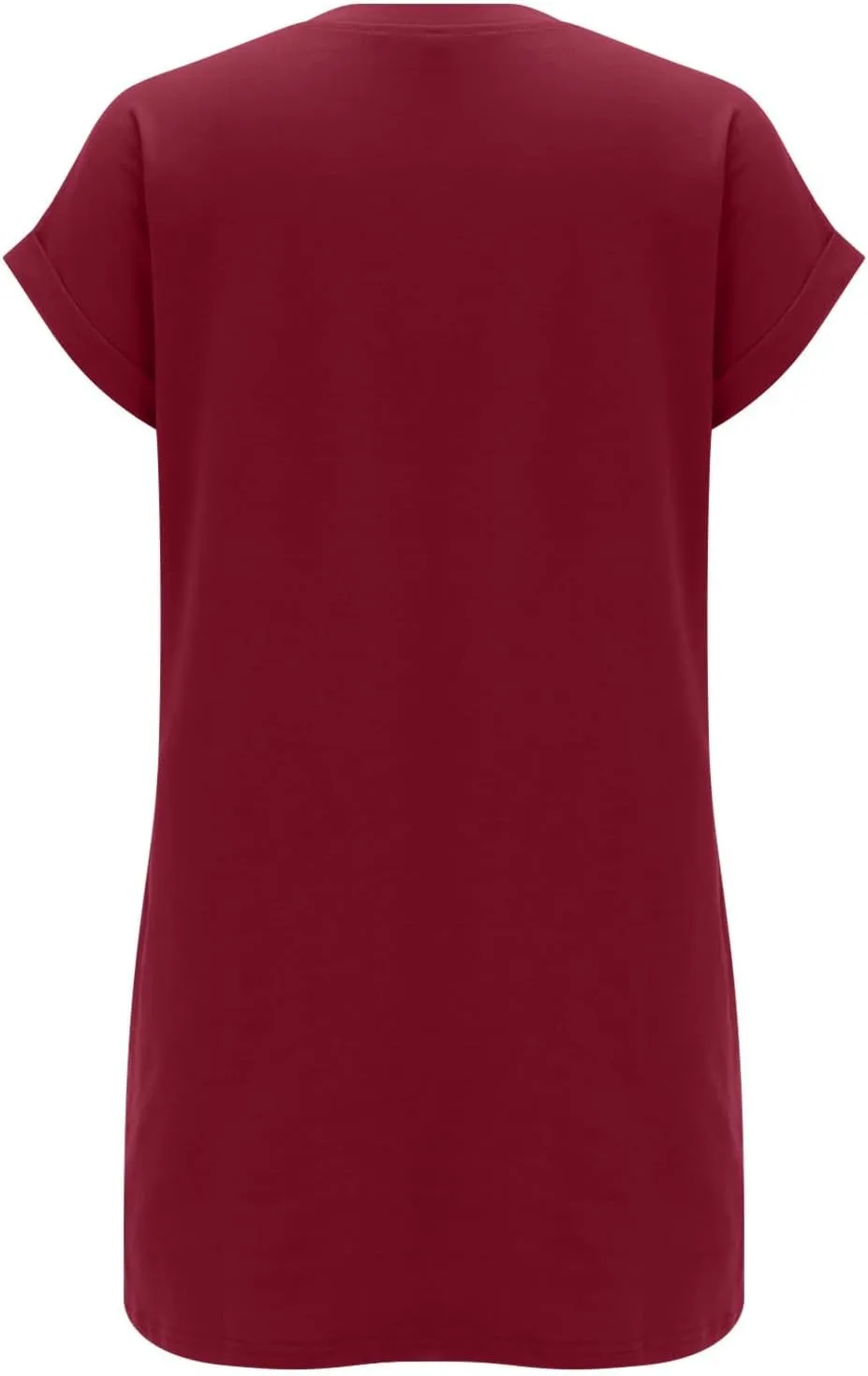 Moomoo Dresses for Women Solid Color Round Neck Batwing Sleeve T-Shirt Dress with Hidden Pockets