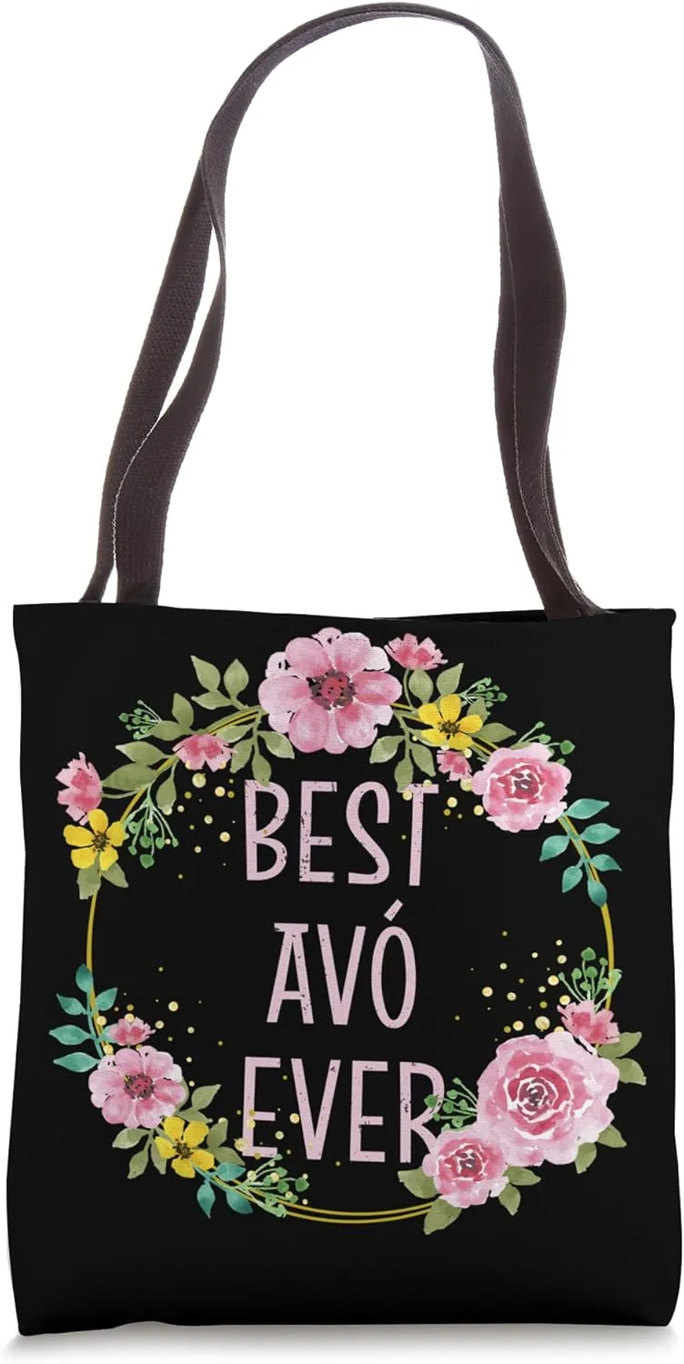Mothers Day Floral Best Avo Ever Portuguese Grandma Tote Bag