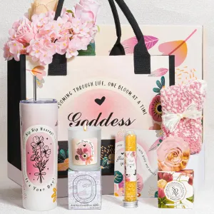 Mother's Day Gift for Women – Spa Self Care Gift Basket with Tumbler, Tote Bag,Socks – Birthday Relaxing Gifts for Mom, Wife, Girlfriend, Sister, Best Friend