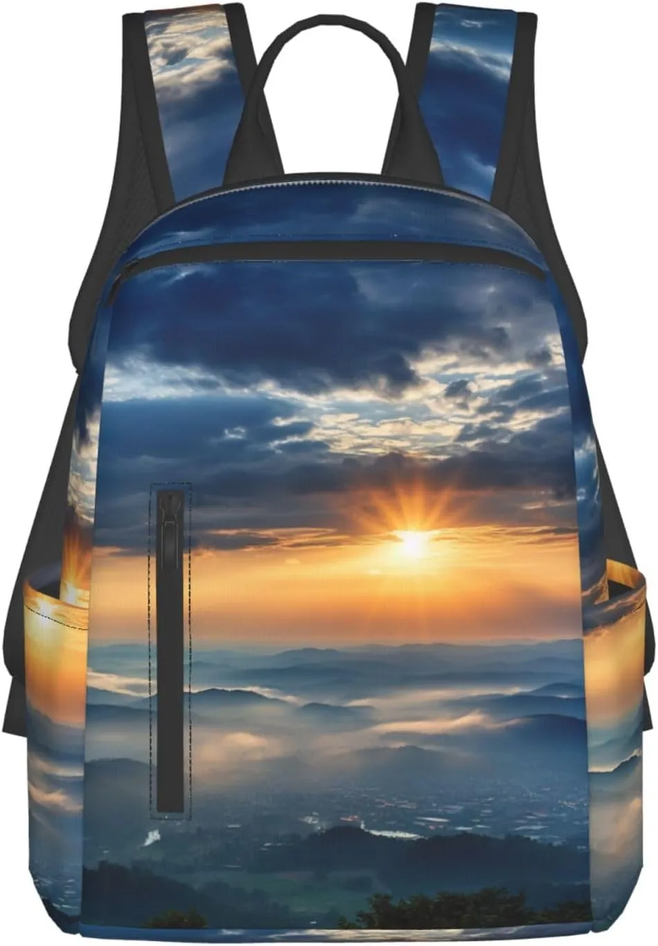 Mountain Valley with Rainbow Print Backpack for Women For Travel Outdoor Sports Office Lightweight leisure backpack