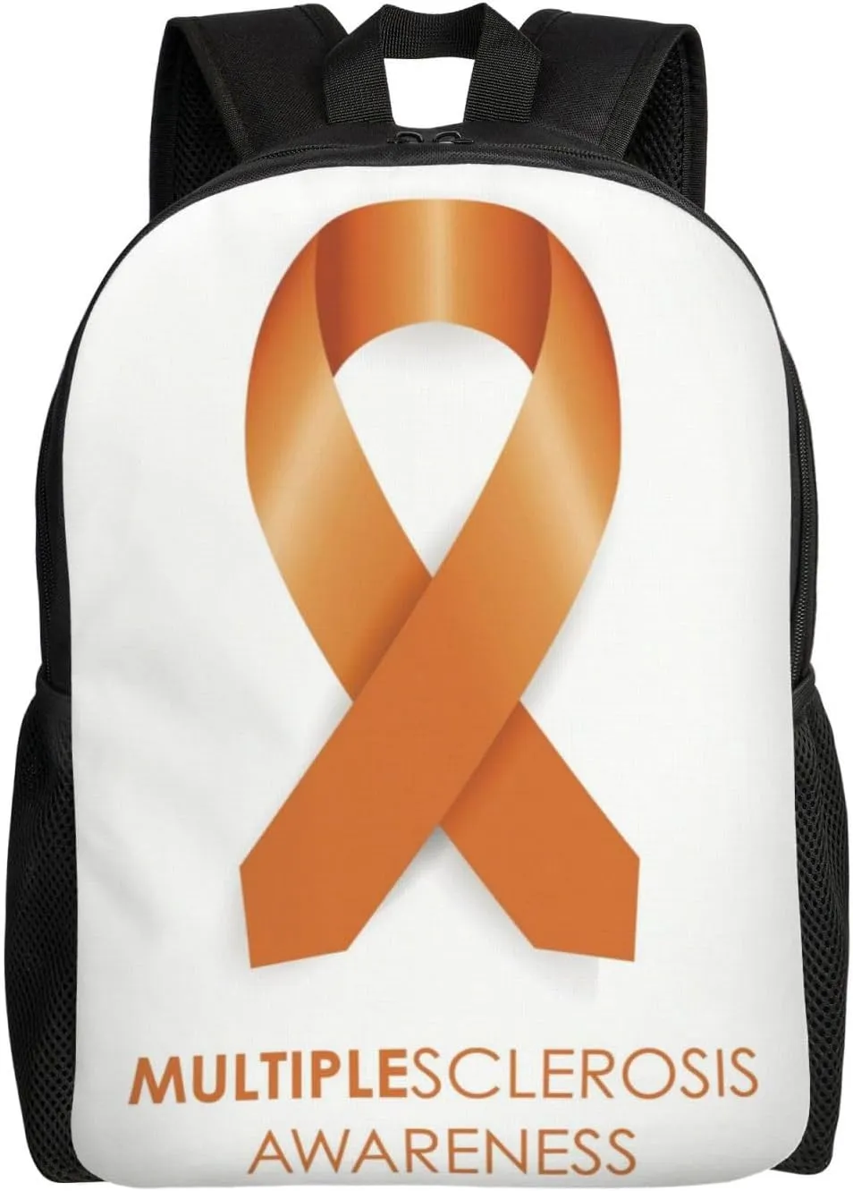 Multiple Sclerosis Awareness March Month Backpack for Women Men Worker Teacher Business Travel Backpacks Shoulders Bag Daypack Bookbag with Mesh Pockets