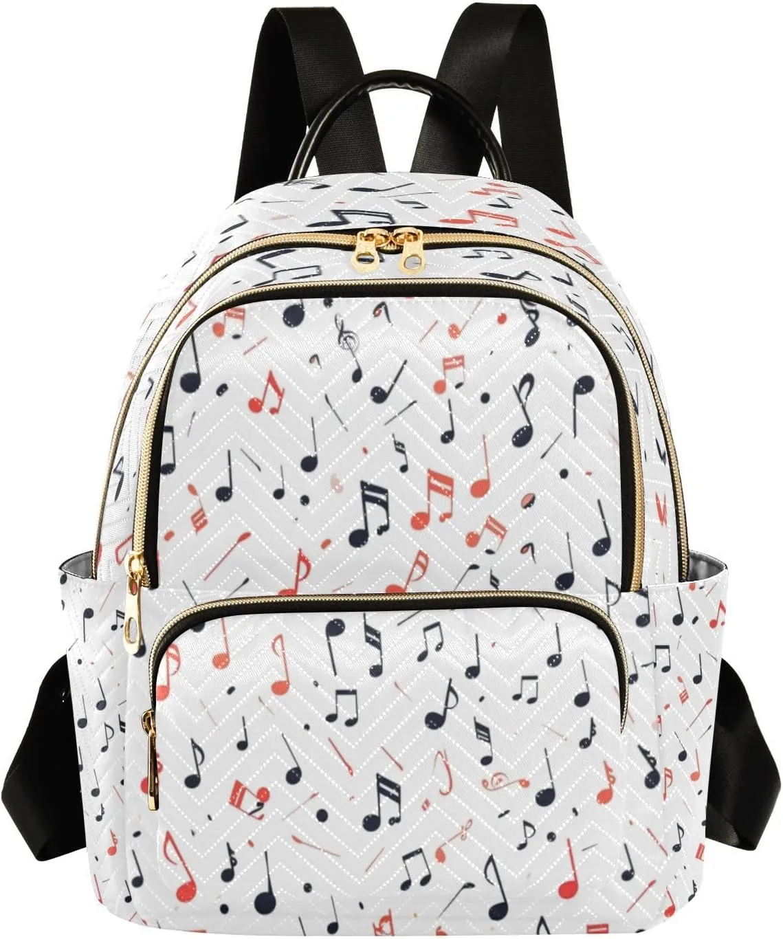 Musical Note Pattern Women Backpack Purse Fashion Ladies Shoulder Bag Casual College Travel Backpacks Bag Medium