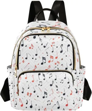 Musical Note Pattern Women Backpack Purse Fashion Ladies Shoulder Bag Casual College Travel Backpacks Bag Medium