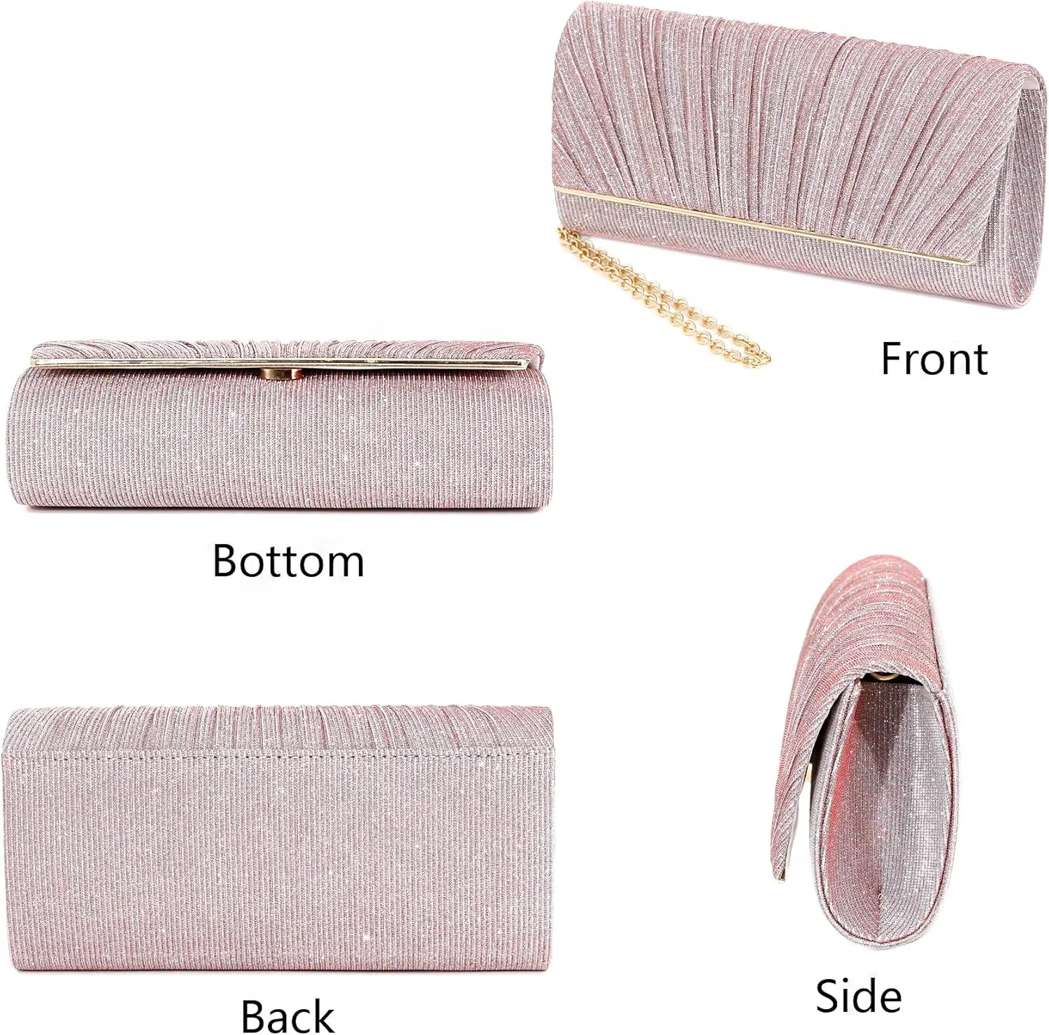 Naimo Flap Dazzling Small Clutch Bag Evening Bag With Detachable Chain