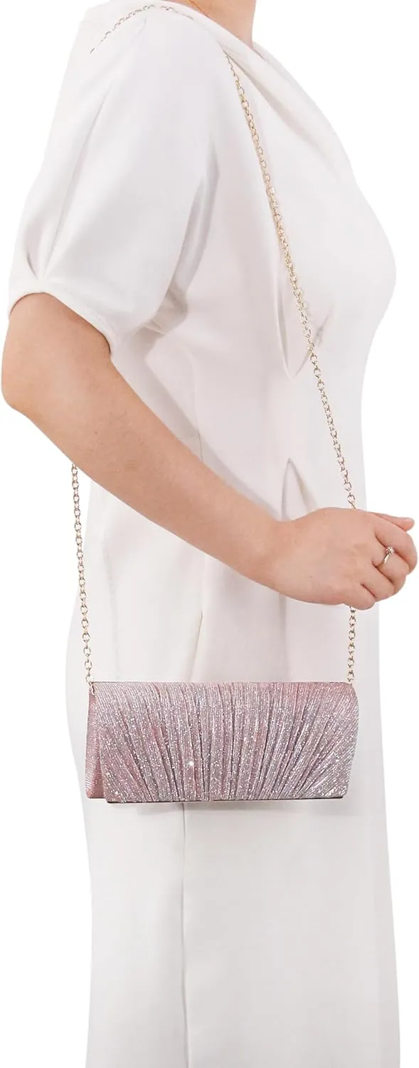 Naimo Flap Dazzling Small Clutch Bag Evening Bag With Detachable Chain