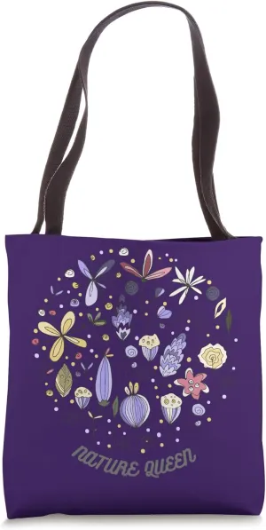 Nature Queen Floral Flower Tote Bag