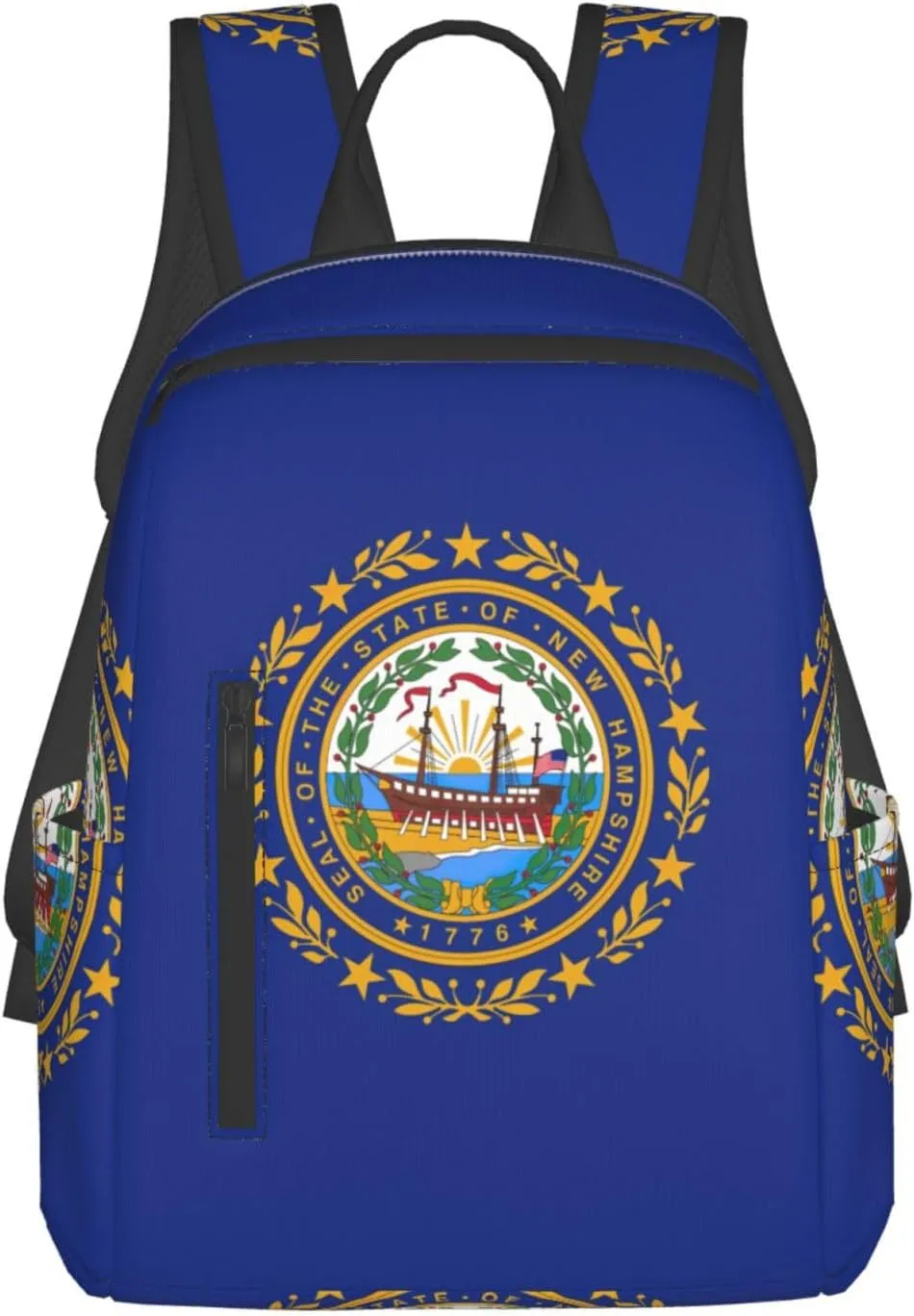 New Hampshire state flag print Simple lightweight casual backpack travel bag backpack for men and women