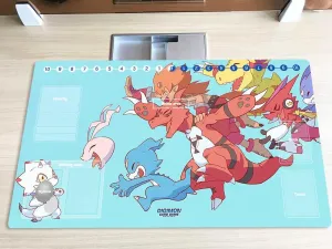 New Mlikemat Playmat Digimon DTCG Mat Gammamon Veemon TCG CCG OCG Trading Card Game Mat with Zones   Free Bag (ZD002-906-SM)