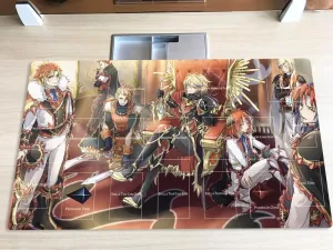 New Mlikemat Playmat Flame Noble Knight TCG CCG OCG Trading Card Game Mat with Zones   Free Bag (ZD014-725-A)