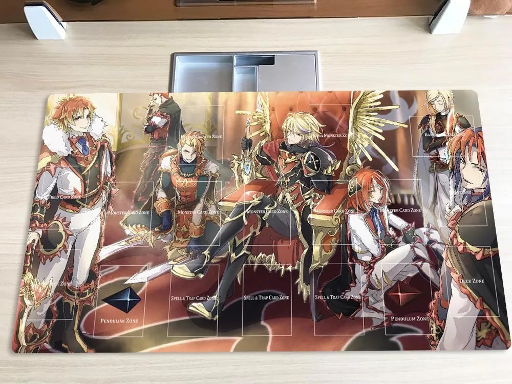 New Mlikemat Playmat Flame Noble Knight TCG CCG OCG Trading Card Game Mat with Zones   Free Bag (ZD014-725-A)