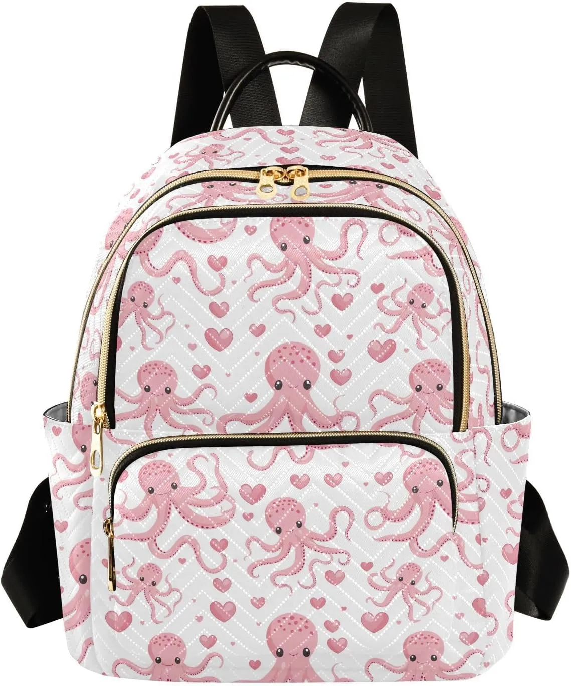 ODAWA Backpack Purse for Women, Ladies Shoulder Bag Handbag Pink Octopus Women Travel Backpack Travel Lightweight Backpack