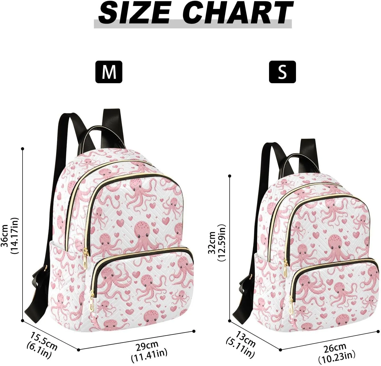 ODAWA Backpack Purse for Women, Ladies Shoulder Bag Handbag Pink Octopus Women Travel Backpack Travel Lightweight Backpack