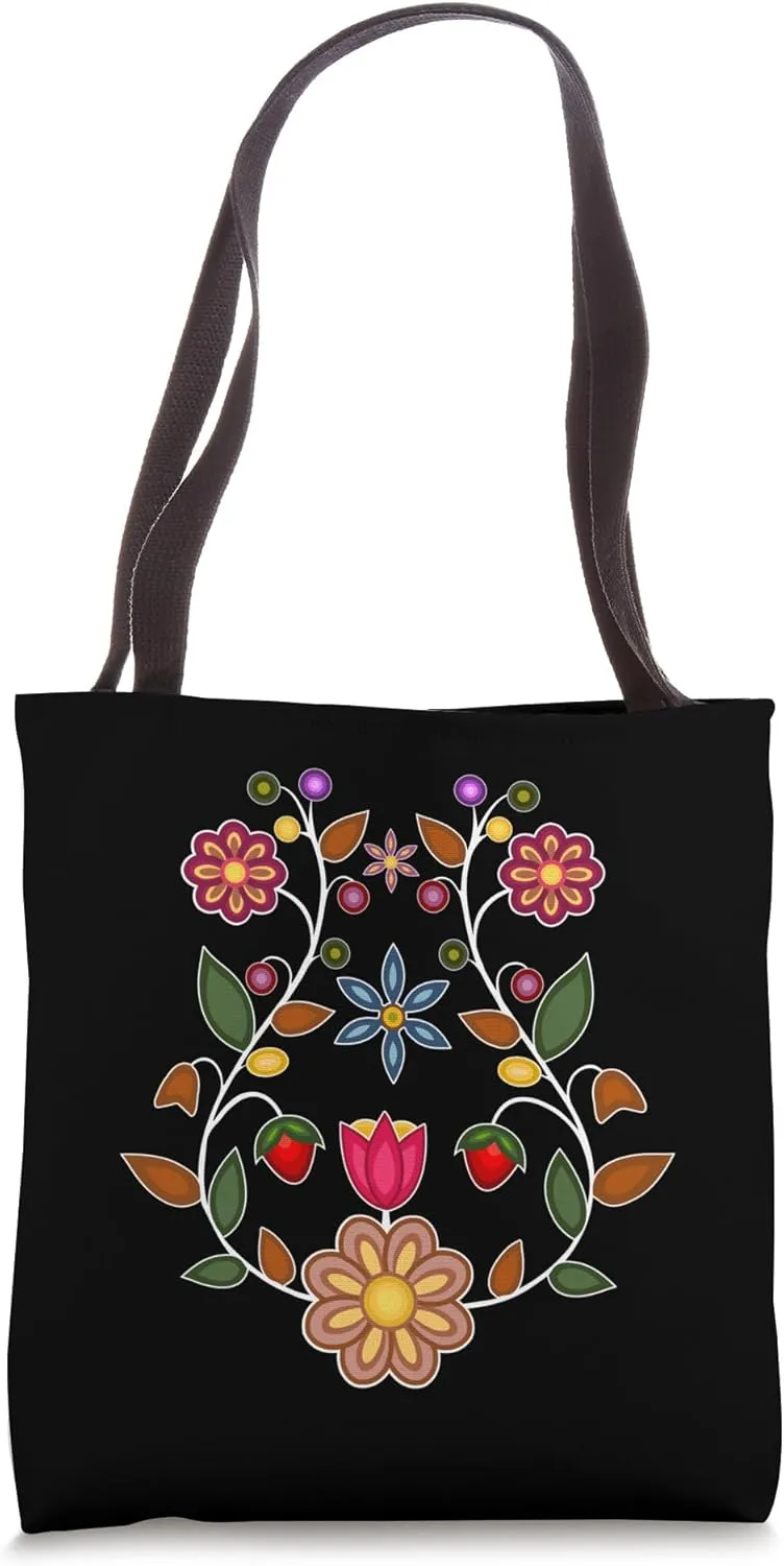 Ojibwe Floral Native Wild Flowers Indigenous Cute Botanical Tote Bag