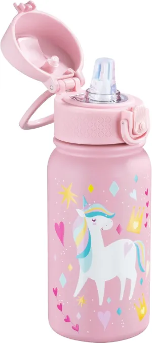 OLDLEY 12oz Kids Water Bottle, Stainless Steel Insulated Water Bottle For Kids, With Straws Leak-proof, Kids Water Bottles For School Boys Girls,Unicorn
