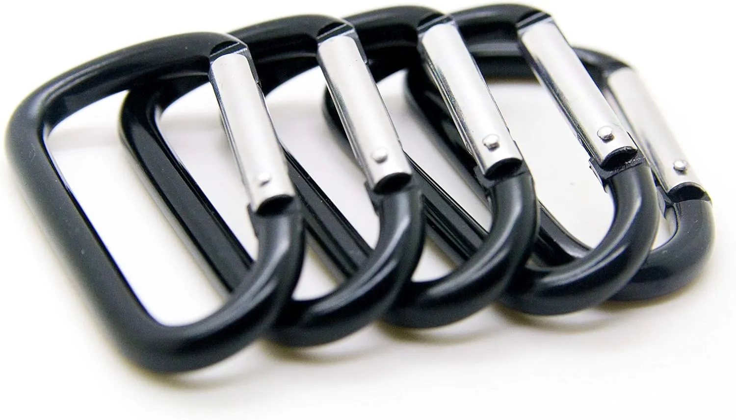 ONDEPOT 3" Aluminum Carabiner D Shape Buckle Pack, Keychain Clip, Spring Snap Key Chain Clip Hook Buckle