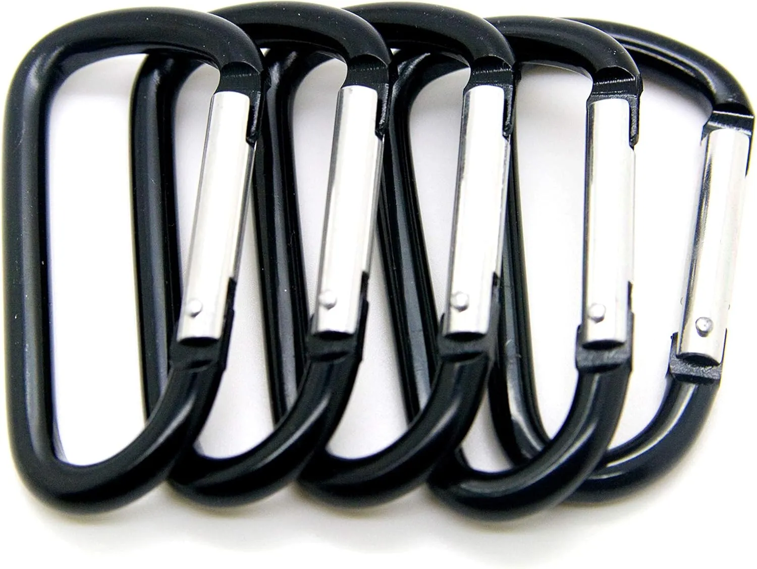 ONDEPOT 3" Aluminum Carabiner D Shape Buckle Pack, Keychain Clip, Spring Snap Key Chain Clip Hook Buckle