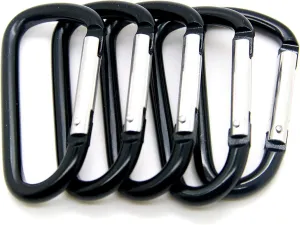 ONDEPOT 3" Aluminum Carabiner D Shape Buckle Pack, Keychain Clip, Spring Snap Key Chain Clip Hook Buckle