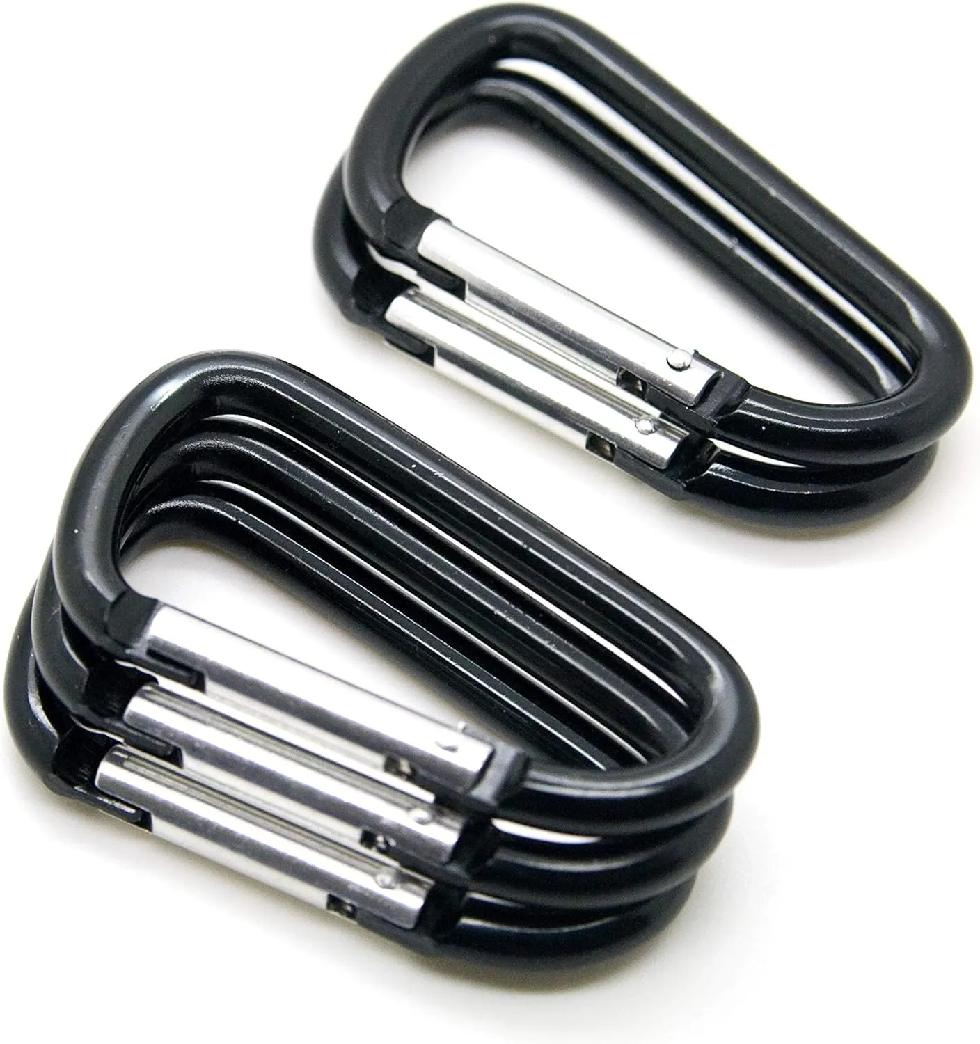 ONDEPOT 3" Aluminum Carabiner D Shape Buckle Pack, Keychain Clip, Spring Snap Key Chain Clip Hook Buckle