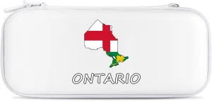 Ontario Flag Canada Canadian Compatible with Switch Carrying Case Hard Travel Game Bag Pouch with 15 Games Accessories