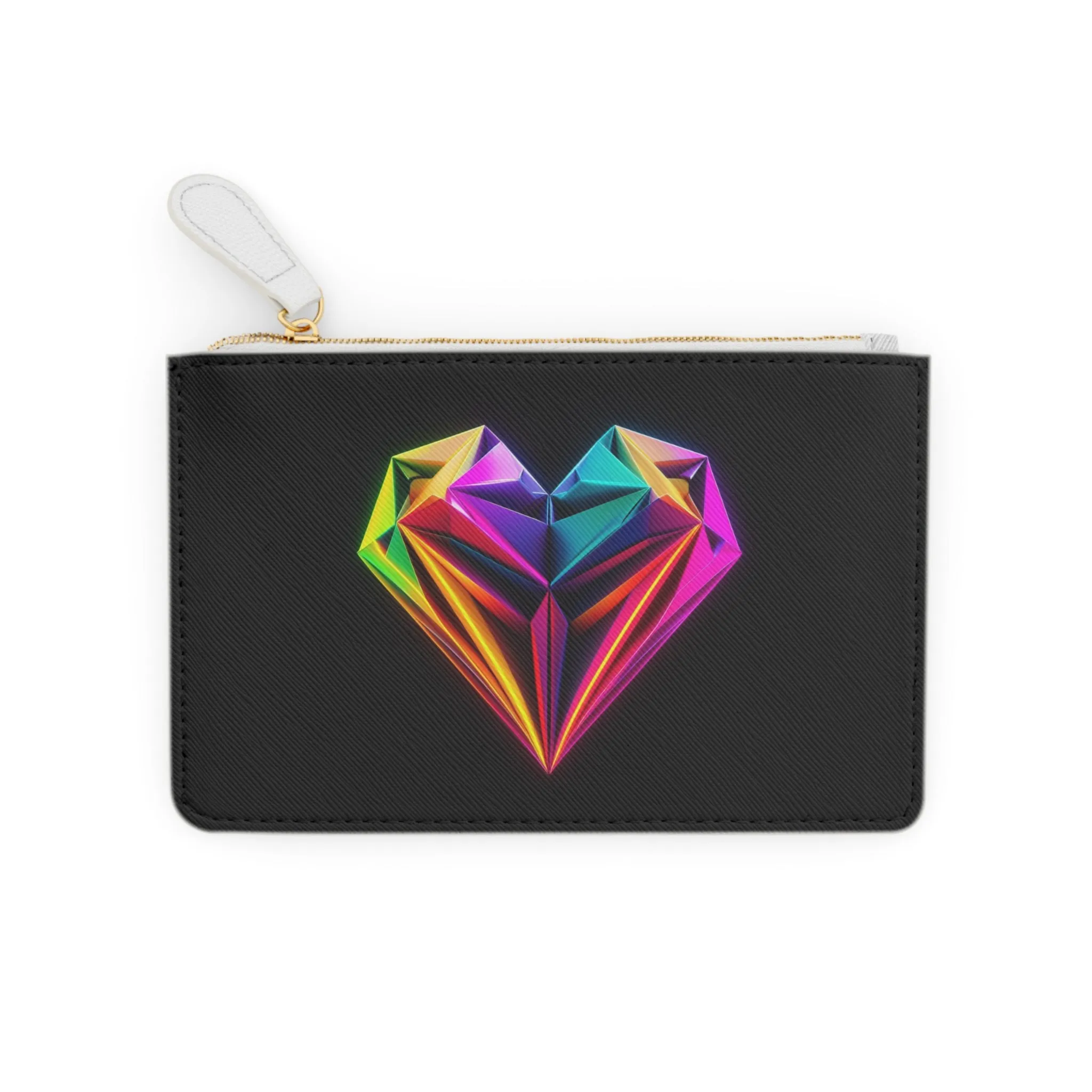 Origami Neon Heart Mini Clutch Bag
