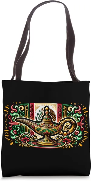 Ornate Magic Lamp With Intricate Designs And Floral Designs Tote Bag