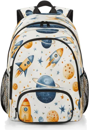 Outer Space Laptop Backpack for Women Men, 18.3 Inch Work Computer Backpacks Nebula Universe Planet Large Nurse Bag Waterproof Casual Daypack for Travel