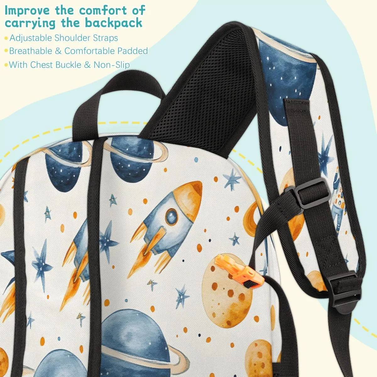 Outer Space Laptop Backpack for Women Men, 18.3 Inch Work Computer Backpacks Nebula Universe Planet Large Nurse Bag Waterproof Casual Daypack for Travel