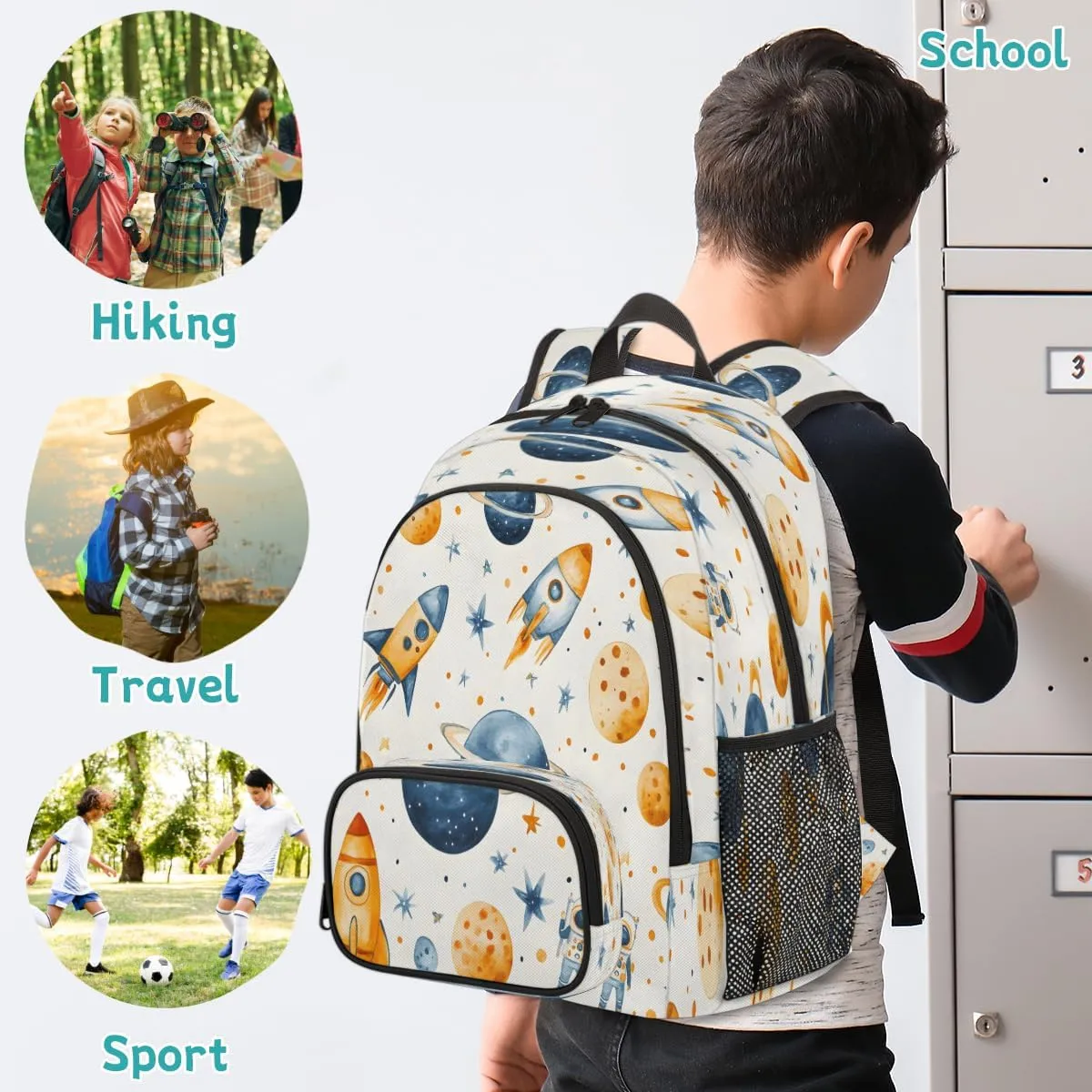 Outer Space Laptop Backpack for Women Men, 18.3 Inch Work Computer Backpacks Nebula Universe Planet Large Nurse Bag Waterproof Casual Daypack for Travel