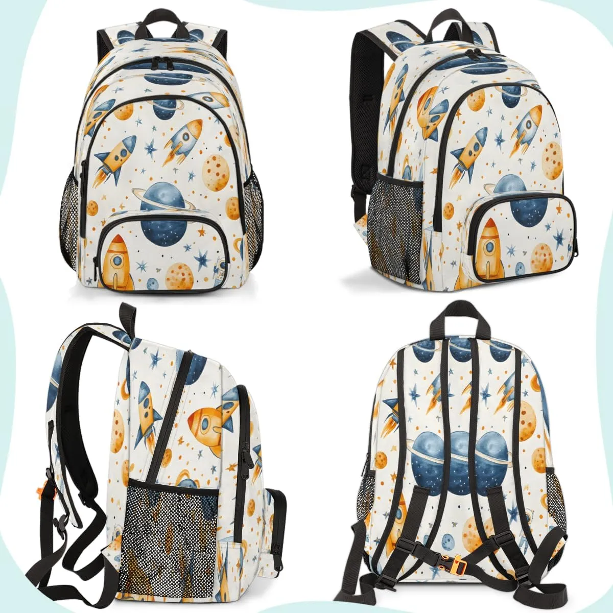 Outer Space Laptop Backpack for Women Men, 18.3 Inch Work Computer Backpacks Nebula Universe Planet Large Nurse Bag Waterproof Casual Daypack for Travel