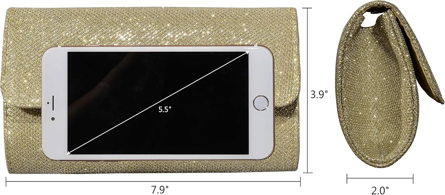 Outrip Women's Evening Bag Clutch Purse Glitter Party Wedding Handbag with Chain
