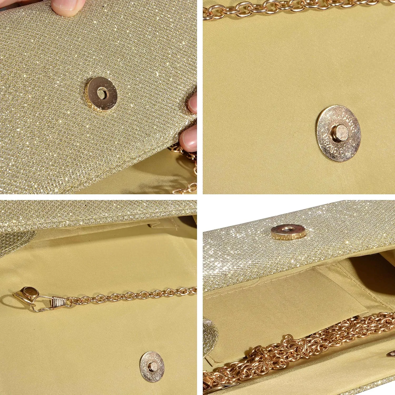Outrip Women's Evening Bag Clutch Purse Glitter Party Wedding Handbag with Chain