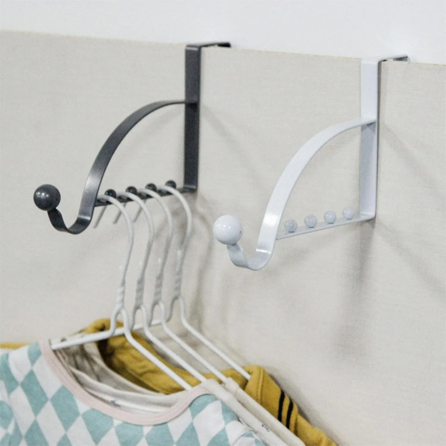 Over The Door Hooks for Hangers Extra Strong Over Door Hook for Hanging Clothes Towels Robes Hats Bags Scarves and More