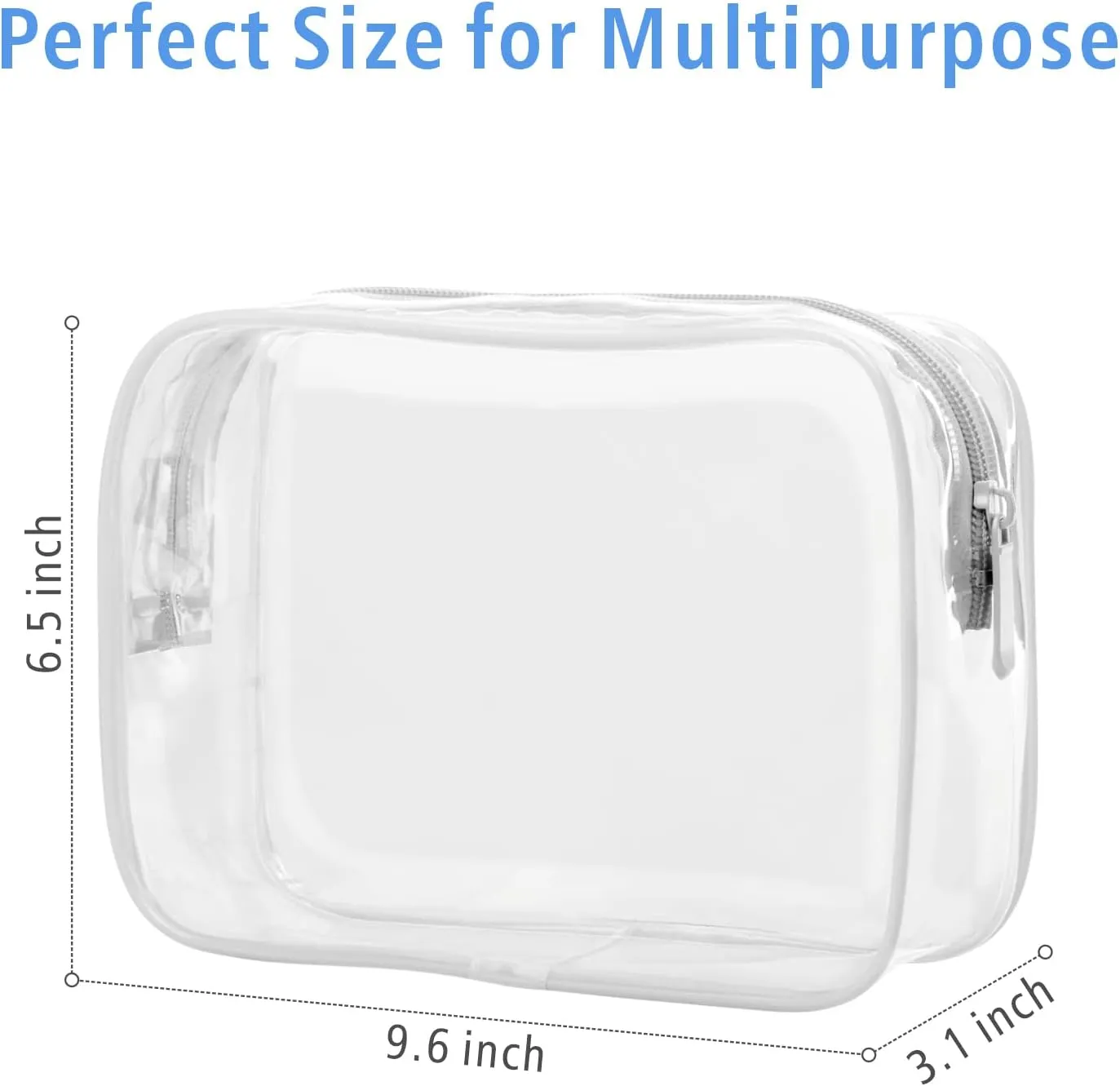PACKISM Clear Makeup Bag - 2 Packs TSA Approved Toiletry Bag for Women Quart Size Travel Bag TSA Approved, Clear Toiletry Bags for Traveling